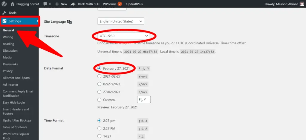 How to start a blog in 2023 {Beginner's Guide} - Awareshala 14 General Settings