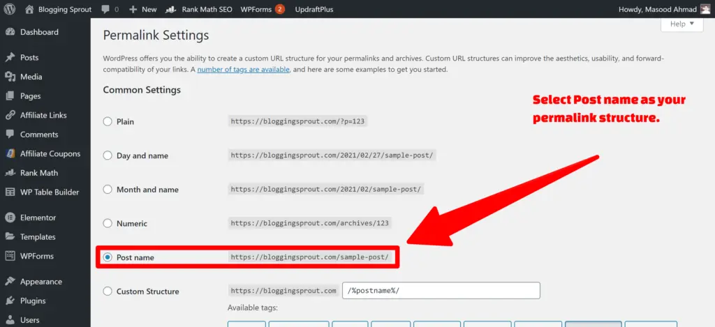 How to start a blog in 2023 {Beginner's Guide} - Awareshala 15 Permalink Settings